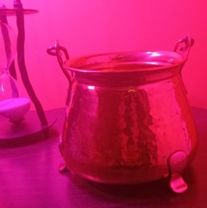 This rare copper vintage cauldron.